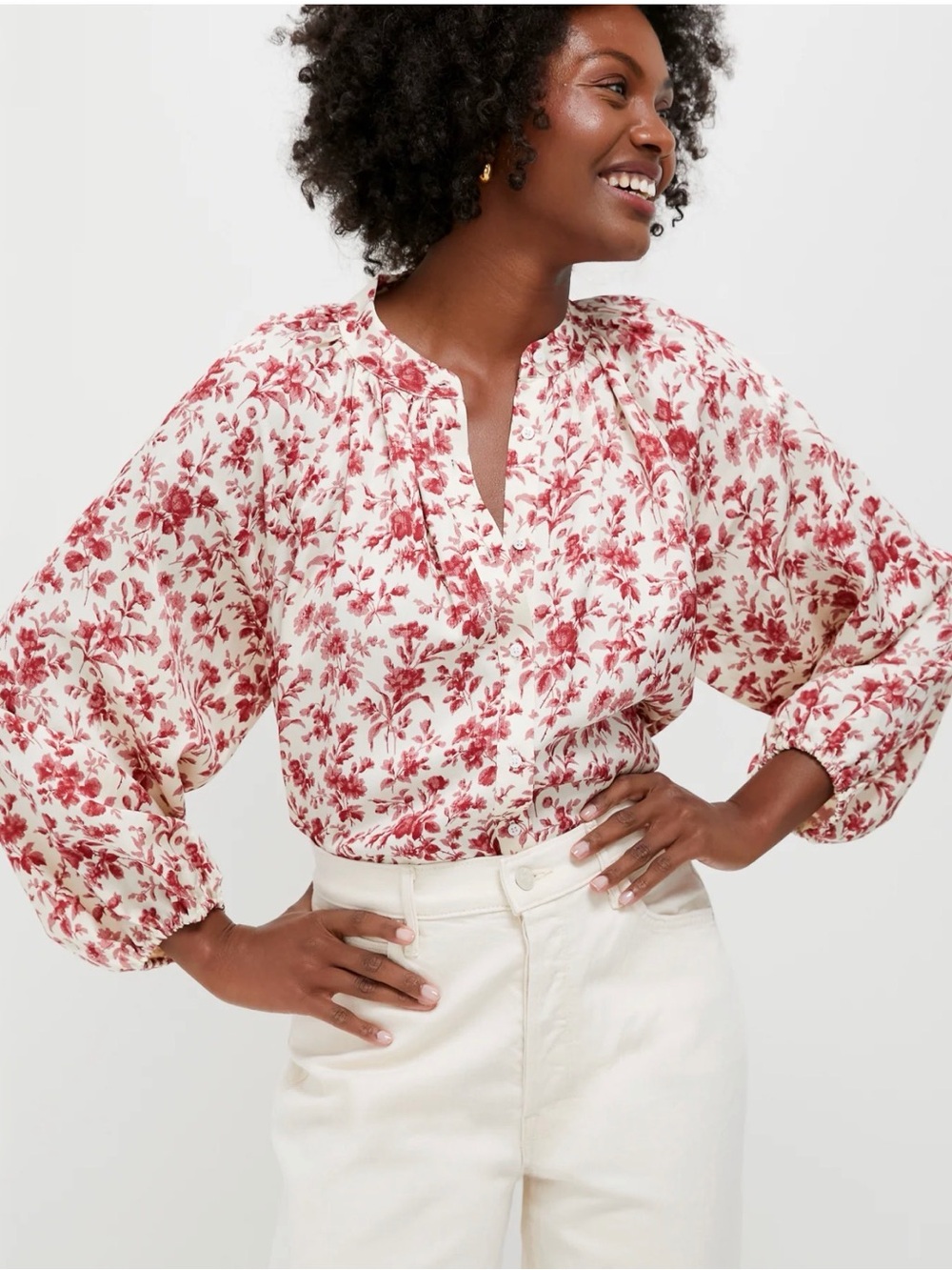 Tuckernuck Pomegranate Bloom Blouse